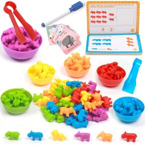 UNIQUE KIDS Counting Sea Animals Toys Matching Games - Fun and Educational STEM Activities for Preschoolers - Montessori Learning Toys for Ages 3-6 (Sea Animals)