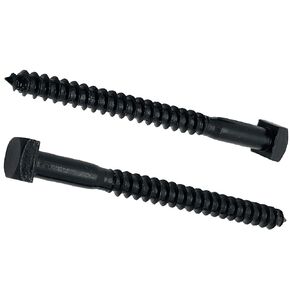 ¼" x 3" - Rustic Square Head Lag Wood Screws – Decorative Antique Black Square Drive Lag Bolts – Black Oxide Coating - ¼ in x 3 in - for Hinges, Cabinets & Doors (10, Screws)