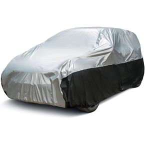 Ultimate Plus Car Cover,100% Waterproof Aluminium with Cotton Fleece and Breathable Fabric with Two Extra 19.6ft Windproof Tie Down Straps,Fits Cars up to 185"