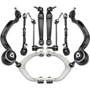 A-Premium 10Pcs Front Suspension Kit, Upper & Lower Control Arm with Ball Joint, Sway Bar Link, Inner Outer Tie Rod End, Compatible with BMW X5 2007-2013, X6 2008-2013