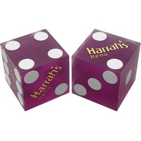 19mm Craps Dice Pair - Authentic Nevada Casino Table-Played Dice - Reno Harrah's (Purple Frosted) in Kuwait