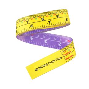 Cloth Tape Measure, All Purpose 60 Inch Double Sided Fractional Inch and Decimal Engineer Scale Tape Measure 5ft 60in 152cm (White and Yellow)