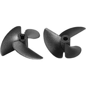 uxcell RC Boat CW Propeller 4.8mm Shaft 3 Vanes 47mm 1.6 P/D Fan Shape Pastic Black Rotating Propeller Props for RC Boat, 3pcs