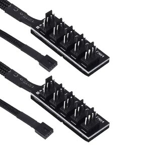 DIANN 5pcs PWM Fan Splitter Extension Cable 1 to 5 Computer Fan Splitter Cable Compatible with 3 & 4 Pin PC Cooling Fans