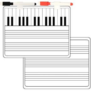 9"X12" Lapboard Double Sided Musical Notes whiteboard for Kids Students, Dry Erase Music Staff White Boards, Musicians and Home with Two Markers