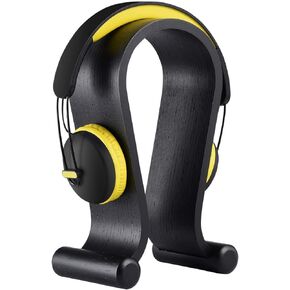 SAMDI Leather Headphone Stand Headset Stand Headphone Holder Universal Gaming Headset Holder - Black