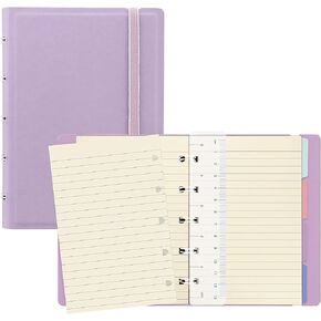 Filofax B115065U Refillable Pastel colors, Notebook, Pocket Size, 112 Cream colored moveable pages. Includes 4 Indexes (one with pocket), a page marker and elastic closure, Orchid