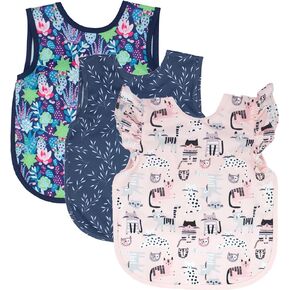 BapronBaby Floral Kitty Bapron Bundle - Bapron (Sz Baby/Toddler 6m-3T) + Desert Floral + Kitty + Willow - Soft Waterproof Stain Resistant Bib - Machine Washable