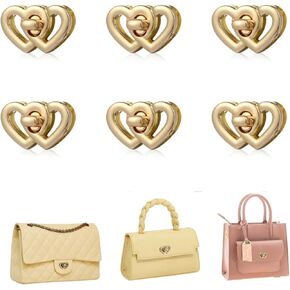 TXIN 6 Pieces Purse Heart Turn Lock Clasp Hardware Purse Twist Lock Fasteners Clip Clasp Thumb Lock for DIY Handbags Crochet Making,4 Colors in Kuwait