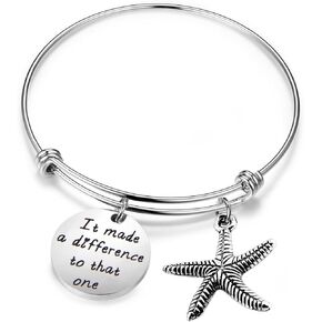 MAOFAED Starfish Bracelet It Made a Difference to That one Social Worker Gifts Sea Jewelry