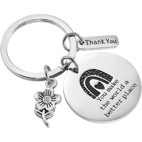 Haoze Thank You Gifts for Women You Make The World A Better Place Keychain Appreciation Gift for Coworker Mom Best Friends