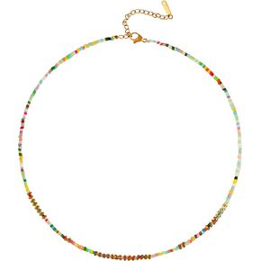 Sacina Boho Trendy Colorful Beaded Choker Necklace, Hippie Necklace, Summer Necklace, Beach Necklace, Y2k Necklace, Christmas Jewelry Gift for Women