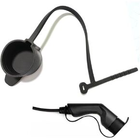 EV Charger Plug Port Cover with Adjustable Zip Ties - Dust Resistant J1772 Plug Protective Cover, Replacement Dust Cap/Cover for J1772 Connector