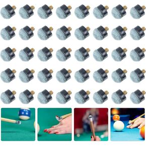 40 PCS Screw on Pool Stick Tips Pool Cue Tips 13mm Billiard Pool Cue Stick Tips Pool Stick Replacement Tips Billiard Leather Head,Pool Sticks Accessories Suitable for Pool Cues with Screw in Ferrules