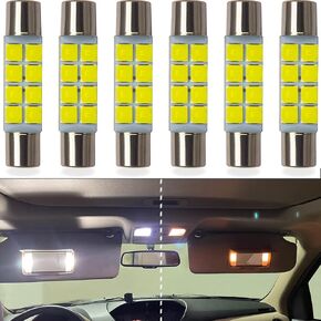 6641 6612F 6614F 6615F 28mm 29mm 30mm LED Light Bulbs Car Interior Vanity Sun Visor Mirror Trunk or Cargo Area White Lamp (28-30MM)