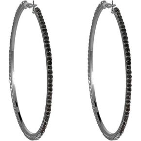 أقراط كبيرة من حجر الراين للنساء والفتيات لا تسبب الحساسية كبيرة جدًا 80 مم Huggie CZ Hoops متدلية أقراط متدلية أنيقة للحفلات مجوهرات هدايا 3 بوصة
