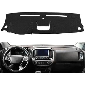 Dash Cover Mat Custom Fit for Chevy Chevrolet Colorado/GMC Canyon 2015-2022, Dashboard Cover Pad Carpet Protector Without Headup Display(Black) F172