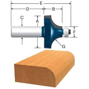 BOSCH 85595MC 1-1/2 In. Roundover Router Bit