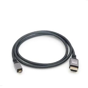 Micro HDMI to HDMI Cable 3.3FT, [Aluminum Housing, Braided] High Speed 4K 60Hz HDMI 2.0 Cable, Compatible with Cameras, Camcorders, Tablets and Graphics/Video Cards, Laptops, Light Gray，1-Pack