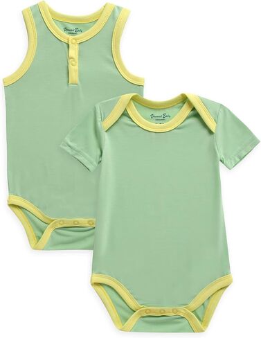 VAENAIT BABY 2-Pack Infant Toddler Boy Girl Short-Sleeve + Sleeveless Tanktop Bodysuits Set in Saudi Arabia