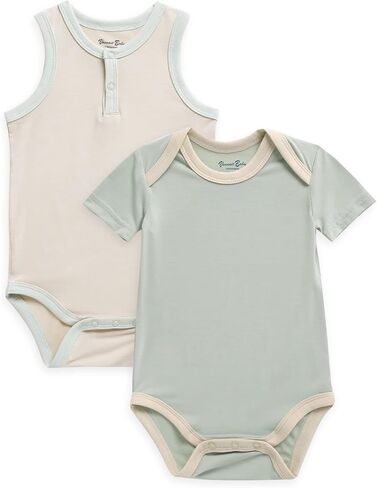 VAENAIT BABY 2-Pack Infant Toddler Boy Girl Short-Sleeve + Sleeveless Tanktop Bodysuits Set in Saudi Arabia