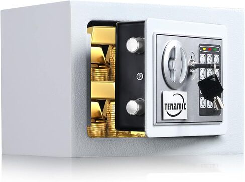 TENAMIC Safe Box 0.23 Cubic Feet Electronic Digital Security Box, Keypad Lock Box Cabinet Safes, Solid Alloy Steel Office Hotel Home Safe, Black in Saudi Arabia