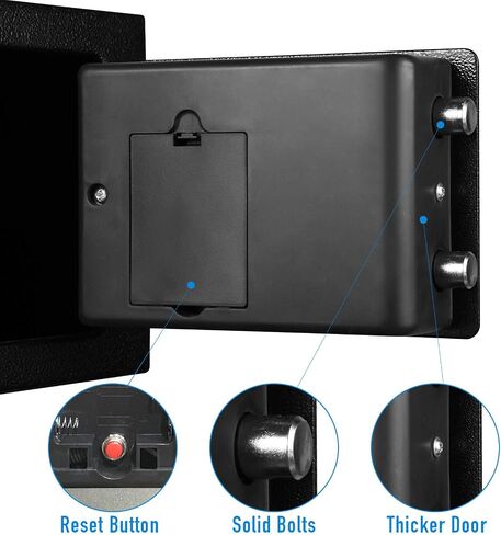 TENAMIC Safe Box 0.23 Cubic Feet Electronic Digital Security Box, Keypad Lock Box Cabinet Safes, Solid Alloy Steel Office Hotel Home Safe, Black in Saudi Arabia