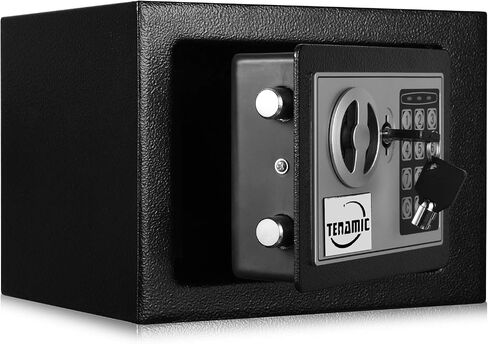 TENAMIC Safe Box 0.23 Cubic Feet Electronic Digital Security Box, Keypad Lock Box Cabinet Safes, Solid Alloy Steel Office Hotel Home Safe, Black in Saudi Arabia