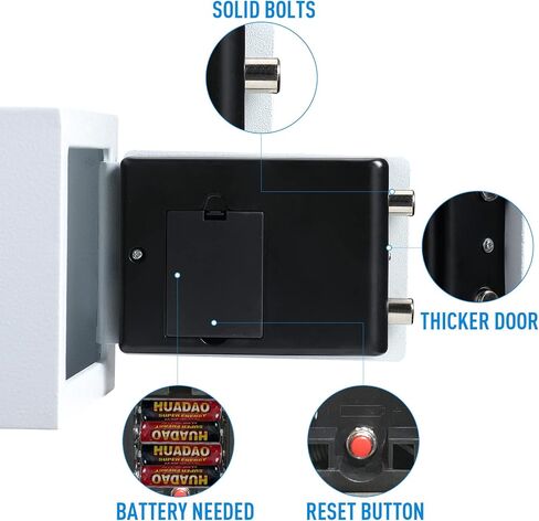 TENAMIC Safe Box 0.23 Cubic Feet Electronic Digital Security Box, Keypad Lock Box Cabinet Safes, Solid Alloy Steel Office Hotel Home Safe, Black in Saudi Arabia