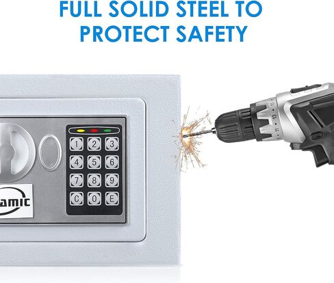 TENAMIC Safe Box 0.23 Cubic Feet Electronic Digital Security Box, Keypad Lock Box Cabinet Safes, Solid Alloy Steel Office Hotel Home Safe, Black in Saudi Arabia