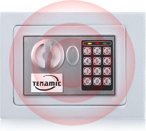 TENAMIC Safe Box 0.23 Cubic Feet Electronic Digital Security Box, Keypad Lock Box Cabinet Safes, Solid Alloy Steel Office Hotel Home Safe, Black in Saudi Arabia