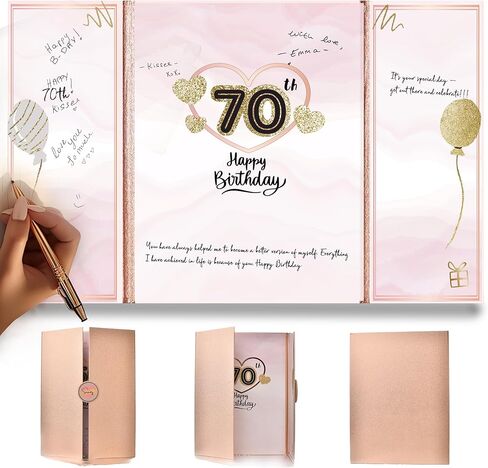 كتاب ضيف عيد الميلاد الخمسين البديل لزخارف حفلات الذهب الأسود للرجال مقاس 12 بوصة × 18 بوصة - هدية بطاقة ملصق تسجيل الدخول لمدة 50 عامًا - تذكار كتاب توقيع الحفلة - ديكور قطعة مركزية للطاولة in Kuwait