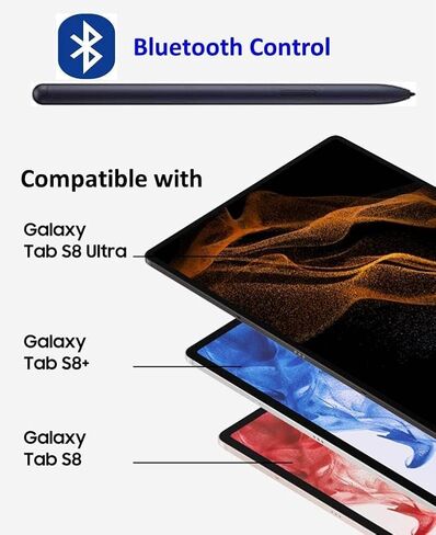 لجهاز Galaxy Tab S9 S9 Plus S9 Ultra S Pen (مع بلوتوث) بديل لـ Tab S8، S8+ Plus، S8 Ultra I Samsung Galaxy Tab S7 S7PlusAll إصدارات قلم ستايلس + 5 نصائح/أطراف (أسود) in Kuwait