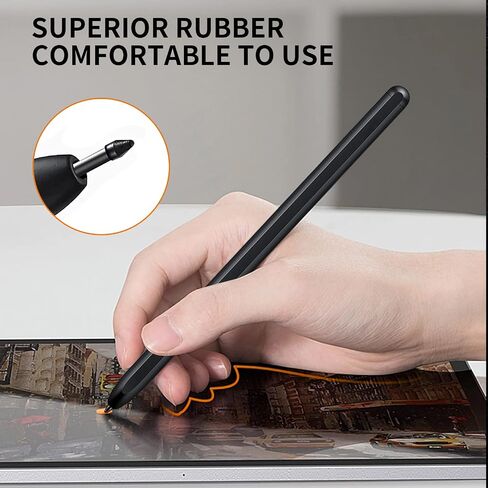 لجهاز Galaxy Tab S9 S9 Plus S9 Ultra S Pen (مع بلوتوث) بديل لـ Tab S8، S8+ Plus، S8 Ultra I Samsung Galaxy Tab S7 S7PlusAll إصدارات قلم ستايلس + 5 نصائح/أطراف (أسود) in Kuwait