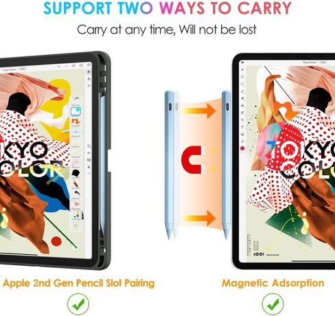 قلم DTTO لجهاز Apple iPad 10th/9th/8th/7th/6th Generation، Pro 11 بوصة، Pro 12.9 بوصة 6th/5th/4th Gen، Mini 6th/5th Gen، iPad Air 5th/4th/3rd Gen، رفض النخيل ، أزرق in Kuwait