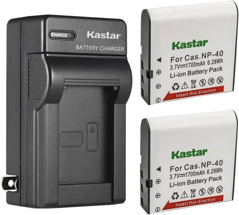 Kastar 4-Pack NP-40 Battery and AC Wall Charger Replacement for Minolta MND50 48 MP / 4K Ultra HD, Minolta MN40WP 48MP Dual Screen Waterproof Camera, Minolta MN53Z 16MP 53X Optical Zoom Bridge Camera in Saudi Arabia