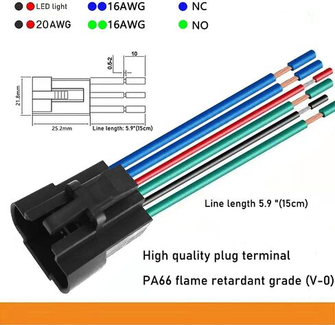 22mm 7/8" Self-Locking Latching Waterproof Stainless Steel Push Button Switch w/Green Led lamp and Jumper Terminal 12-24V DC 10A SPST for Yacht RV Car and Truck Etc PBS-MSS22G in Saudi Arabia