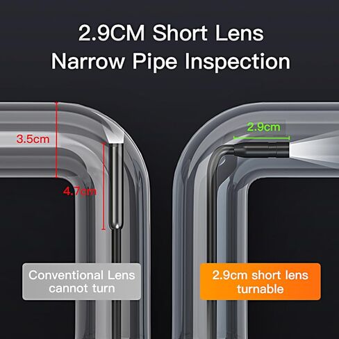 Endoscope Camera with Light, Borescope Camera with Screen, 1080P HD Snake Camera with 8 LED Lights, IPX7 Waterproof Handheld Endoscope, 16.5FT Semi-Rigid Bore Scope Gadgets for Men(4.3') in Kuwait