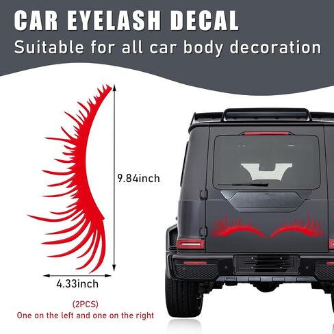 2 PCS Car Headlight Eyelash Stickers, Cute Fake Eyelash Bumper Window Decal, Waterproof Auto Body Sticker, Universal Vehicle Exterior Decoration Accessories for Car SUV Truck (Black) in Saudi Arabia