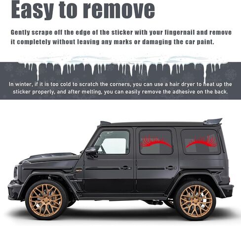 2 PCS Car Headlight Eyelash Stickers, Cute Fake Eyelash Bumper Window Decal, Waterproof Auto Body Sticker, Universal Vehicle Exterior Decoration Accessories for Car SUV Truck (Black) in Saudi Arabia