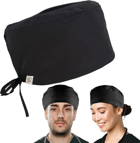Scrub Cap Unisex Tie Back Men Working Cap Cotton Sweatband for Women Doctor Hat and Nurse Hat Adjustable Surgical Cap in Saudi Arabia