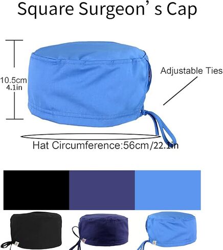 Scrub Cap Unisex Tie Back Men Working Cap Cotton Sweatband for Women Doctor Hat and Nurse Hat Adjustable Surgical Cap in Saudi Arabia