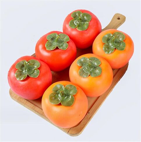 4PCS Artificial Persimmon Fruit Fake Simulation Realistic Fruit for Decoration Display Props Mixed in Saudi Arabia