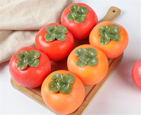 4PCS Artificial Persimmon Fruit Fake Simulation Realistic Fruit for Decoration Display Props Mixed in Saudi Arabia