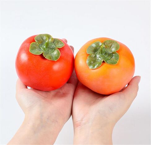 4PCS Artificial Persimmon Fruit Fake Simulation Realistic Fruit for Decoration Display Props Mixed in Saudi Arabia