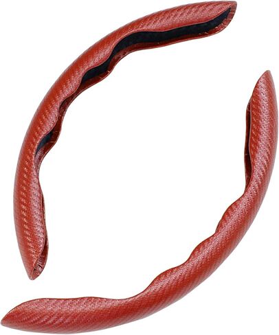 BokWin 2 Pairs Steering Wheel Cover 11.4 Inch Carbon Fiber Steering Wheel Cover Non Slip Car Wheel Protector for Women and Men(Red) in Saudi Arabia