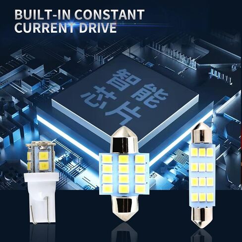 20 PCS Car LED Bulb Kit Set, T10 31 mm 42 mm Festoon Bulbs, LED Replacement Bulbs for Double Pointed Reading Lights License Plate Lights Indoor Lights (White) in Saudi Arabia