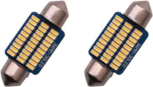 1797 LED قبة ضوء 41 مم 42 مم 211-2 569 578 لمبة بيضاء دافئة 5000K 3014 SMD للسيارات خريطة لوحة الترخيص جذع أضواء داخلية استبدال المصباح فسطون فائق السطوع 12 فولت 3 وات 1.65 بوصة 2 حزمة in Kuwait