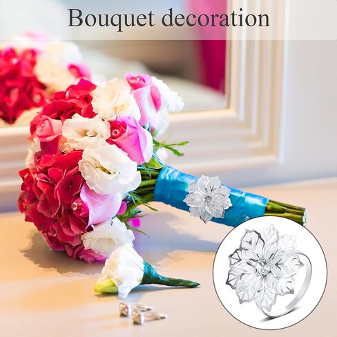 SATINIOR 24 Pack Alloy Napkin Rings with Hollow Out Flower Floral Napkin Holder Rhinestone Napkin Rings for Wedding Banquet Christmas Table Setting(Gold, Silver, Rose Gold) in Saudi Arabia