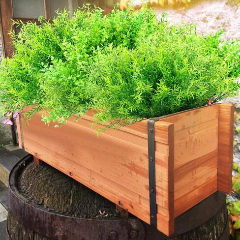 Zeyune 40 Bundles Artificial Grass Plants Outdoor UV Resistant Faux Grass Fake Bushes Plastic Greenery Shrubs Bulk Arrangement for House Outdoor Indoor Decoration Front Porch Window (Fresh) in Saudi Arabia